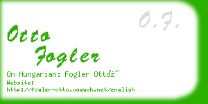 otto fogler business card